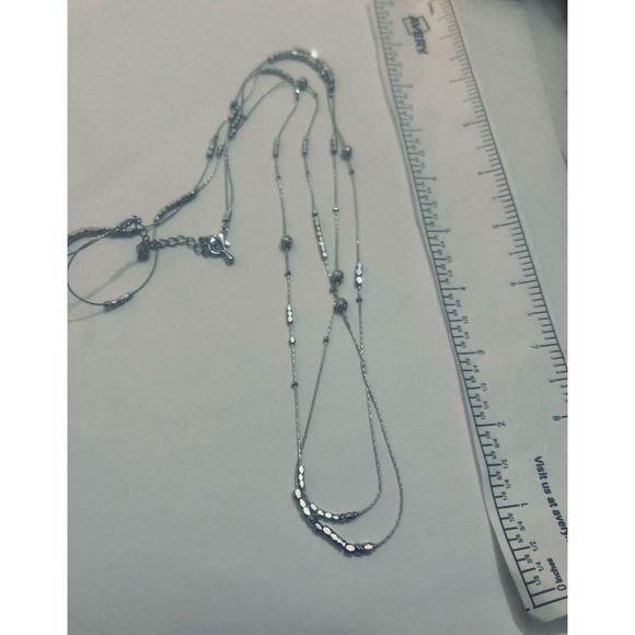 SILVER LAYERED BOHO BALL NECKLACE - Picture 7 of 7